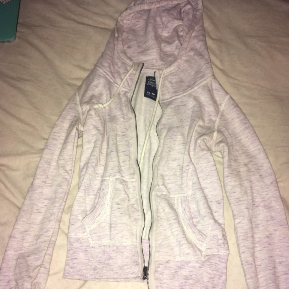 American Eagle purple marl zip up sweatshirt (xs)